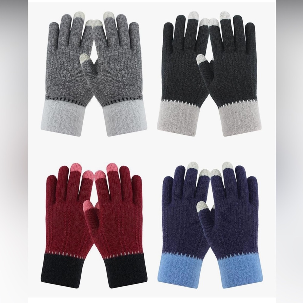 🆕 4 Pairs Winter Gloves for Women Winter Touchscreen Texting Gloves